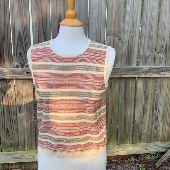 St. John Sport red and gold sweater tank, size P - Picture 1 of 8